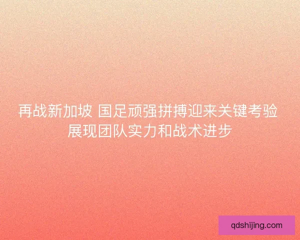 再战新加坡 国足顽强拼搏迎来关键考验 展现团队实力和战术进步