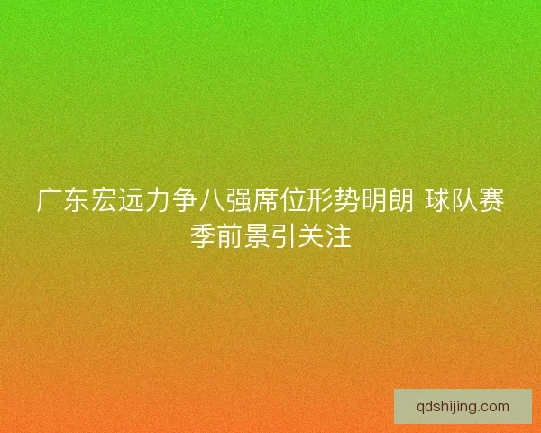 广东宏远力争八强席位形势明朗 球队赛季前景引关注